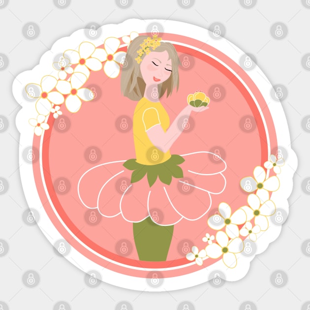 Dreamgirl - Roos the Flower Power girl Sticker by Aurealis